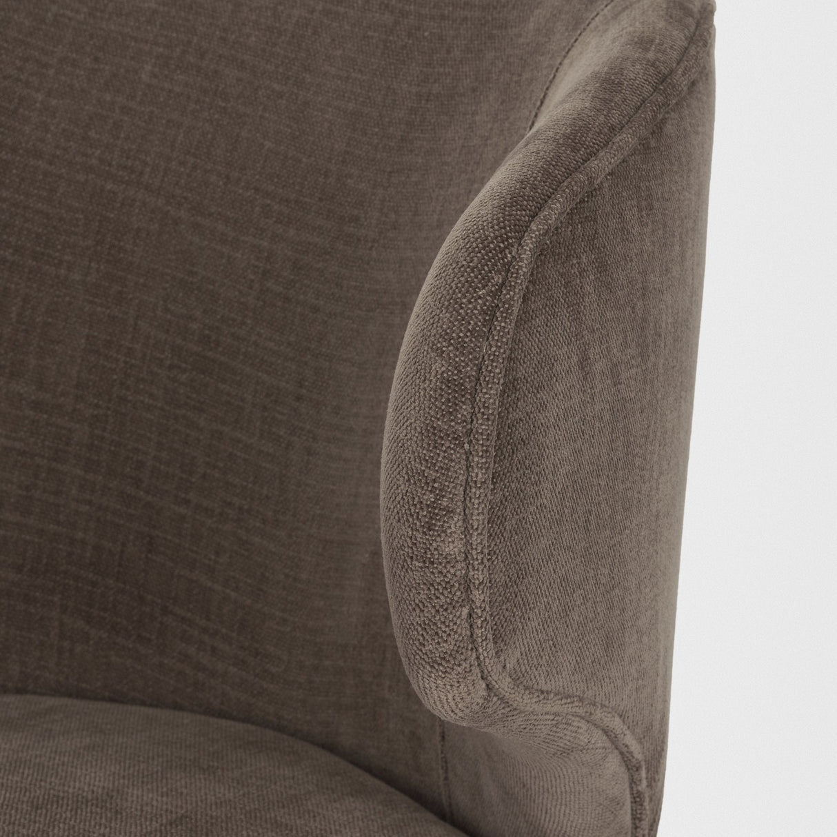 Niles Brown Fabric W/ Dark Brown Wooden Legs Wingback Dining Chair by Mercana at Eve Furniture