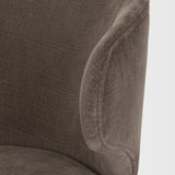 Niles Brown Fabric W/ Dark Brown Wooden Legs Wingback Dining Chair by Mercana at Eve Furniture
