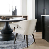 Niles Cream Fabric Seat W/ Dark Brown Wooden Legs Wingback Dining Chair by Mercana at Eve Furniture