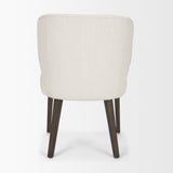 Niles Cream Fabric Seat W/ Dark Brown Wooden Legs Wingback Dining Chair by Mercana at Eve Furniture
