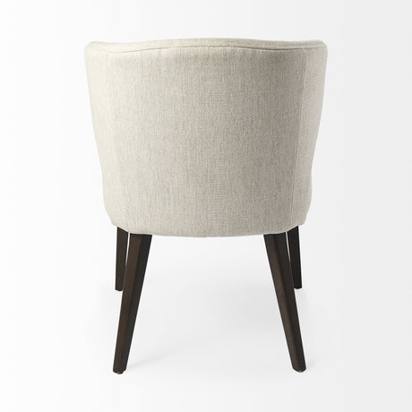 Niles Cream Fabric Seat W/ Dark Brown Wooden Legs Wingback Dining Chair by Mercana at Eve Furniture