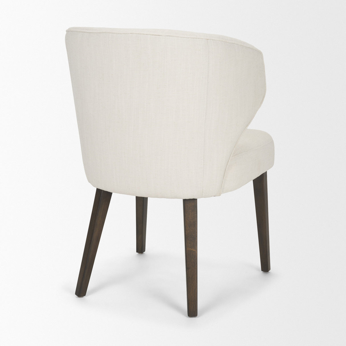 Niles Cream Fabric Seat W/ Dark Brown Wooden Legs Wingback Dining Chair by Mercana at Eve Furniture