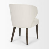 Niles Cream Fabric Seat W/ Dark Brown Wooden Legs Wingback Dining Chair by Mercana at Eve Furniture