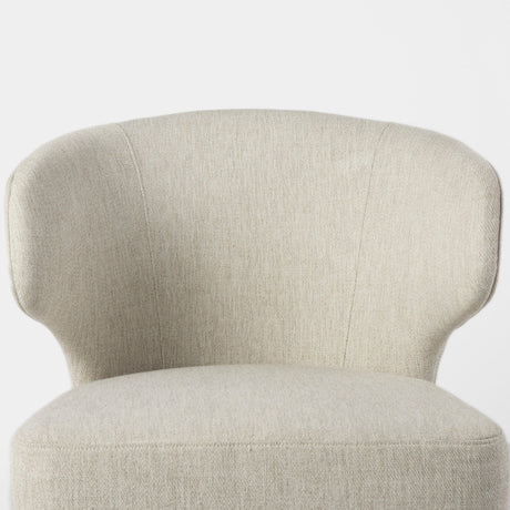 Niles Cream Fabric Seat W/ Dark Brown Wooden Legs Wingback Dining Chair by Mercana at Eve Furniture