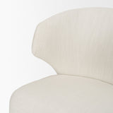 Niles Cream Fabric Seat W/ Dark Brown Wooden Legs Wingback Dining Chair by Mercana at Eve Furniture