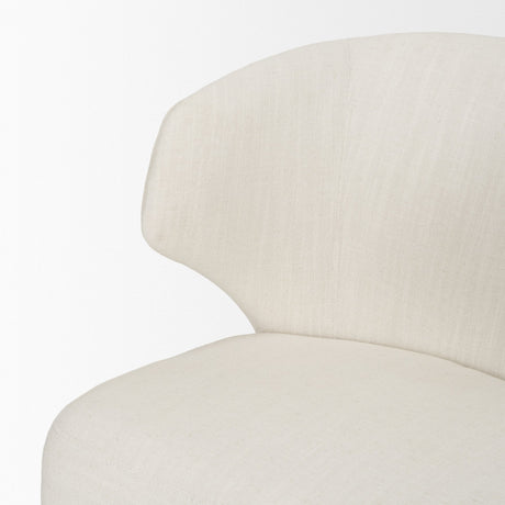 Niles Cream Fabric Seat W/ Dark Brown Wooden Legs Wingback Dining Chair by Mercana at Eve Furniture