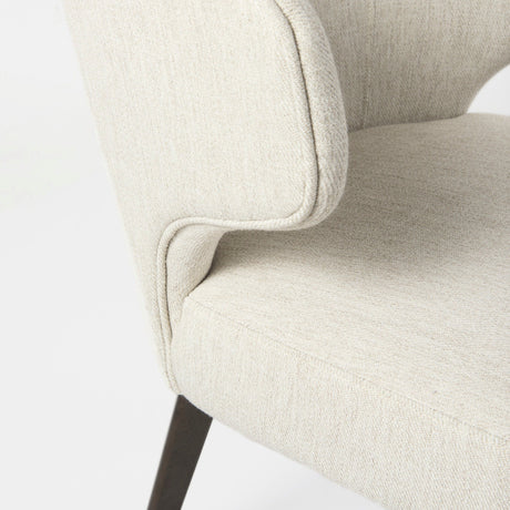 Niles Cream Fabric Seat W/ Dark Brown Wooden Legs Wingback Dining Chair by Mercana at Eve Furniture