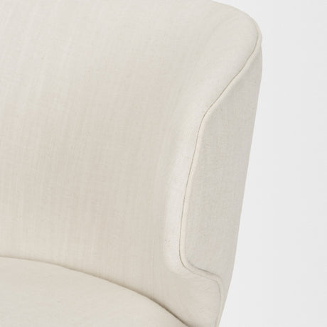 Niles Cream Fabric Seat W/ Dark Brown Wooden Legs Wingback Dining Chair by Mercana at Eve Furniture