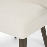 Niles Cream Fabric Seat W/ Dark Brown Wooden Legs Wingback Dining Chair by Mercana at Eve Furniture
