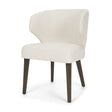Niles Cream Fabric Seat W/ Dark Brown Wooden Legs Wingback Dining Chair by Mercana at Eve Furniture