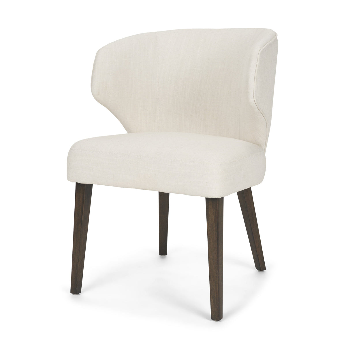 Niles Cream Fabric Seat W/ Dark Brown Wooden Legs Wingback Dining Chair by Mercana at Eve Furniture