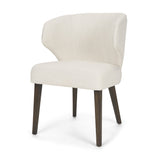 Niles Cream Fabric Seat W/ Dark Brown Wooden Legs Wingback Dining Chair by Mercana at Eve Furniture