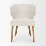 Niles 22.5L x 24.5W x 32H Cream Fabric Seat W/ Med Brown Wooden Legs Wingback Dining Chair (G520-4A) by Mercana at Eve Furniture