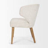 Niles 22.5L x 24.5W x 32H Cream Fabric Seat W/ Med Brown Wooden Legs Wingback Dining Chair (G520-4A) by Mercana at Eve Furniture