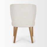 Niles 22.5L x 24.5W x 32H Cream Fabric Seat W/ Med Brown Wooden Legs Wingback Dining Chair (G520-4A) by Mercana at Eve Furniture