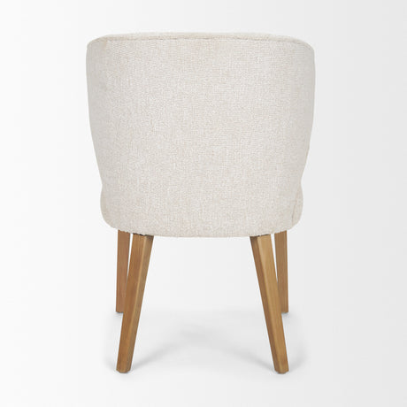 Niles Cream Fabric Seat W/ Med Brown Wooden Legs Wingback Dining Chair (G520-4A) by Mercana at Eve Furniture
