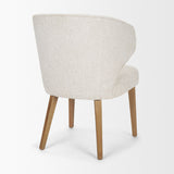 Niles 22.5L x 24.5W x 32H Cream Fabric Seat W/ Med Brown Wooden Legs Wingback Dining Chair (G520-4A) by Mercana at Eve Furniture