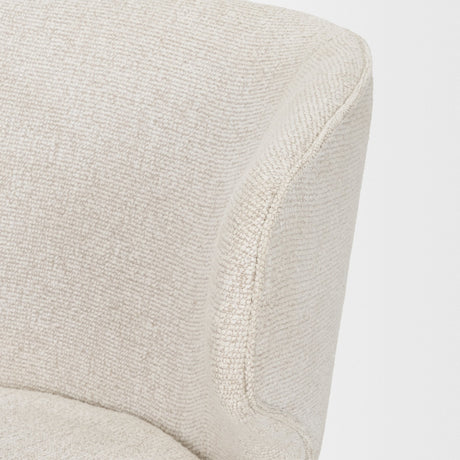 Niles Cream Fabric Seat W/ Med Brown Wooden Legs Wingback Dining Chair (G520-4A) by Mercana at Eve Furniture