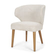 Niles 22.5L x 24.5W x 32H Cream Fabric Seat W/ Med Brown Wooden Legs Wingback Dining Chair (G520-4A) by Mercana at Eve Furniture