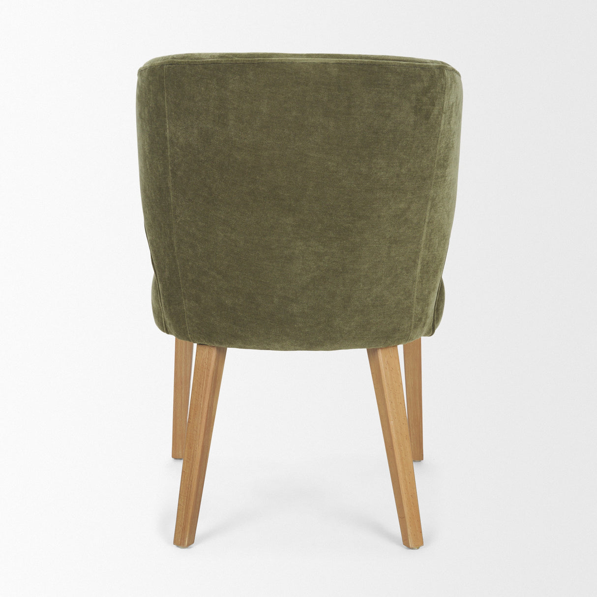 Niles Moss Olive Fabric Seat W/ Mid Brown Wooden Legs Wingback Dining Chair by Mercana at Eve Furniture