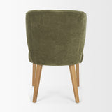 Niles Moss Olive Fabric Seat W/ Mid Brown Wooden Legs Wingback Dining Chair by Mercana at Eve Furniture