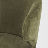 Niles Moss Olive Fabric Seat W/ Mid Brown Wooden Legs Wingback Dining Chair by Mercana at Eve Furniture