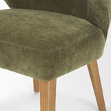 Niles Moss Olive Fabric Seat W/ Mid Brown Wooden Legs Wingback Dining Chair by Mercana at Eve Furniture