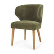 Niles Moss Olive Fabric Seat W/ Mid Brown Wooden Legs Wingback Dining Chair by Mercana at Eve Furniture