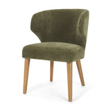 Niles Moss Olive Fabric Seat W/ Mid Brown Wooden Legs Wingback Dining Chair by Mercana at Eve Furniture