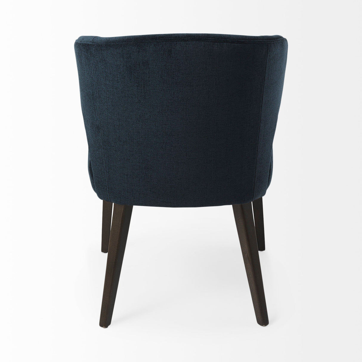 Niles Navy Fabric Seat W/ Dark Brown Wooden Legs Wingback Dining Chair (Andes 600) by Mercana at Eve Furniture