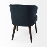 Niles Navy Fabric Seat W/ Dark Brown Wooden Legs Wingback Dining Chair (Andes 600) by Mercana at Eve Furniture