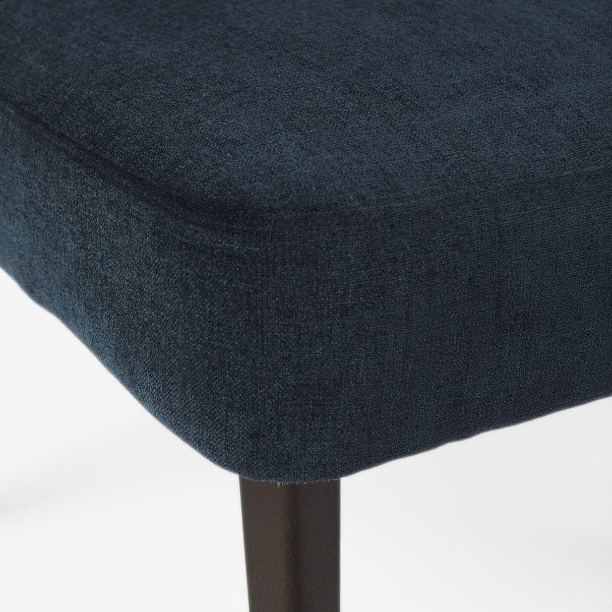 Niles Navy Fabric Seat W/ Dark Brown Wooden Legs Wingback Dining Chair (Andes 600) by Mercana at Eve Furniture