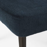 Niles Navy Fabric Seat W/ Dark Brown Wooden Legs Wingback Dining Chair (Andes 600) by Mercana at Eve Furniture