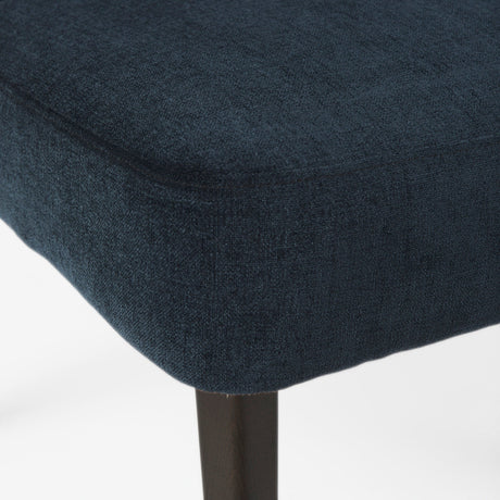Niles Navy Fabric Seat W/ Dark Brown Wooden Legs Wingback Dining Chair (Andes 600) by Mercana at Eve Furniture