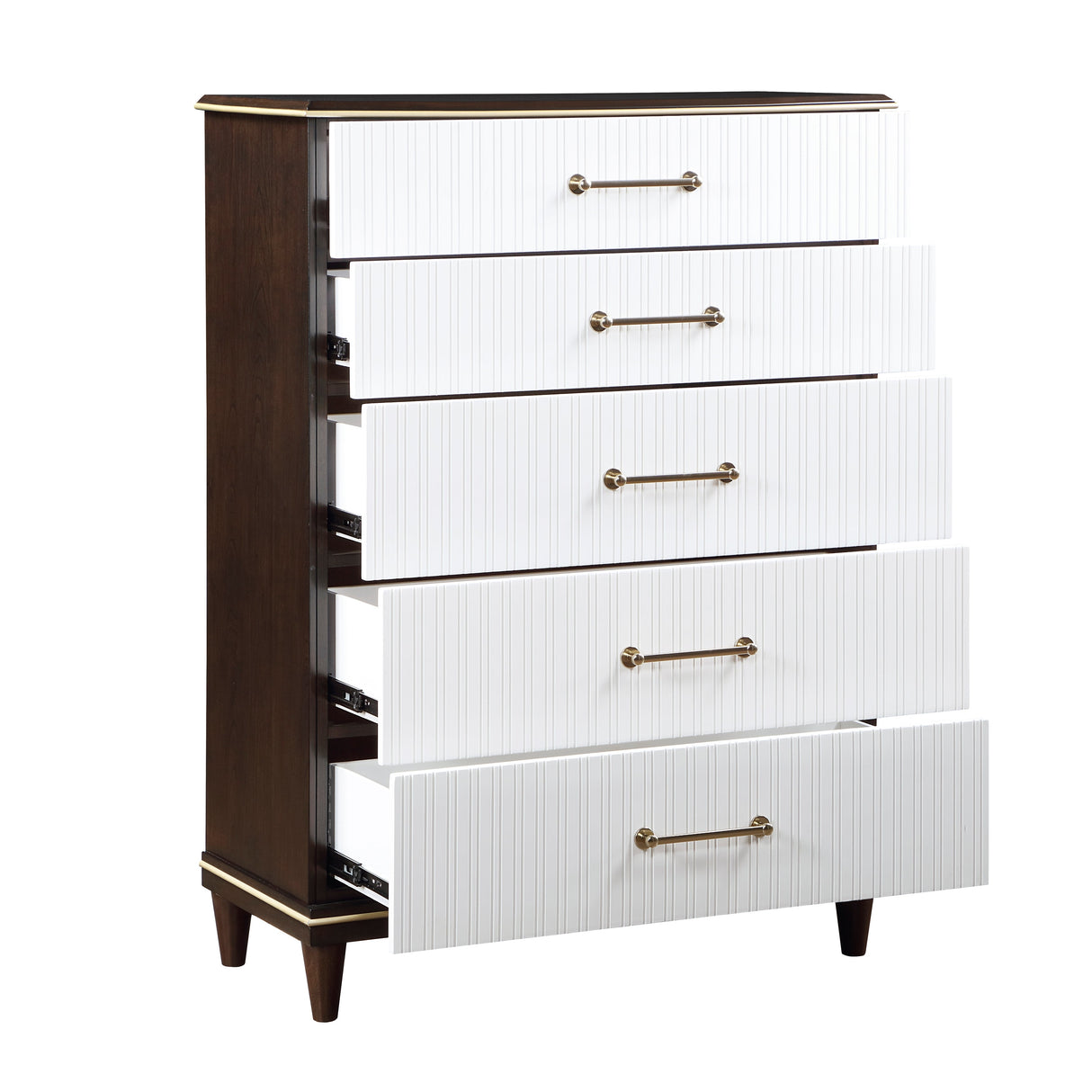 Niles White/Cherry Panel Bedroom Set by Homelegance at Eve Furniture