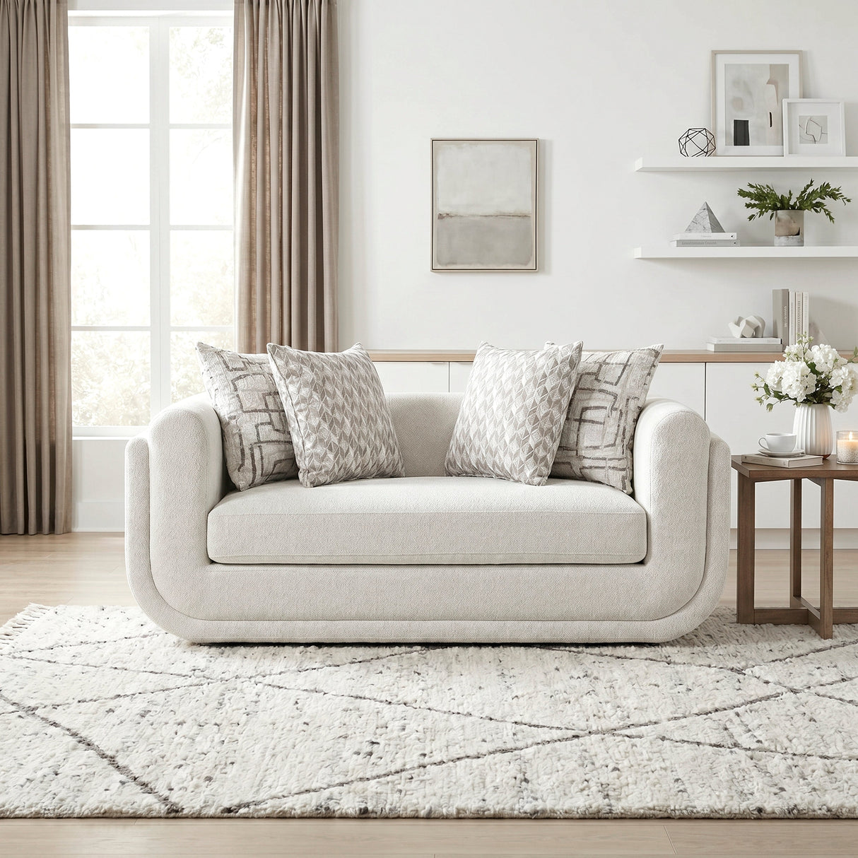 Nimbus Beige Loveseat by Homelegance at Eve Furniture