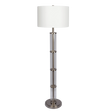 Nimbus Brushed Nickel Floor Lamp with 3-Way Rotary Switch Clear Glass Body Metal Base by Ashcroft Furniture at Eve Furniture