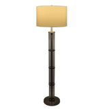 Nimbus Brushed Nickel Floor Lamp with 3-Way Rotary Switch Clear Glass Body  Metal Base