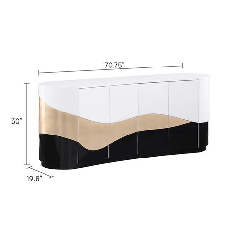 Nimbus White/Black Console Table by New Era Innovations at Eve Furniture