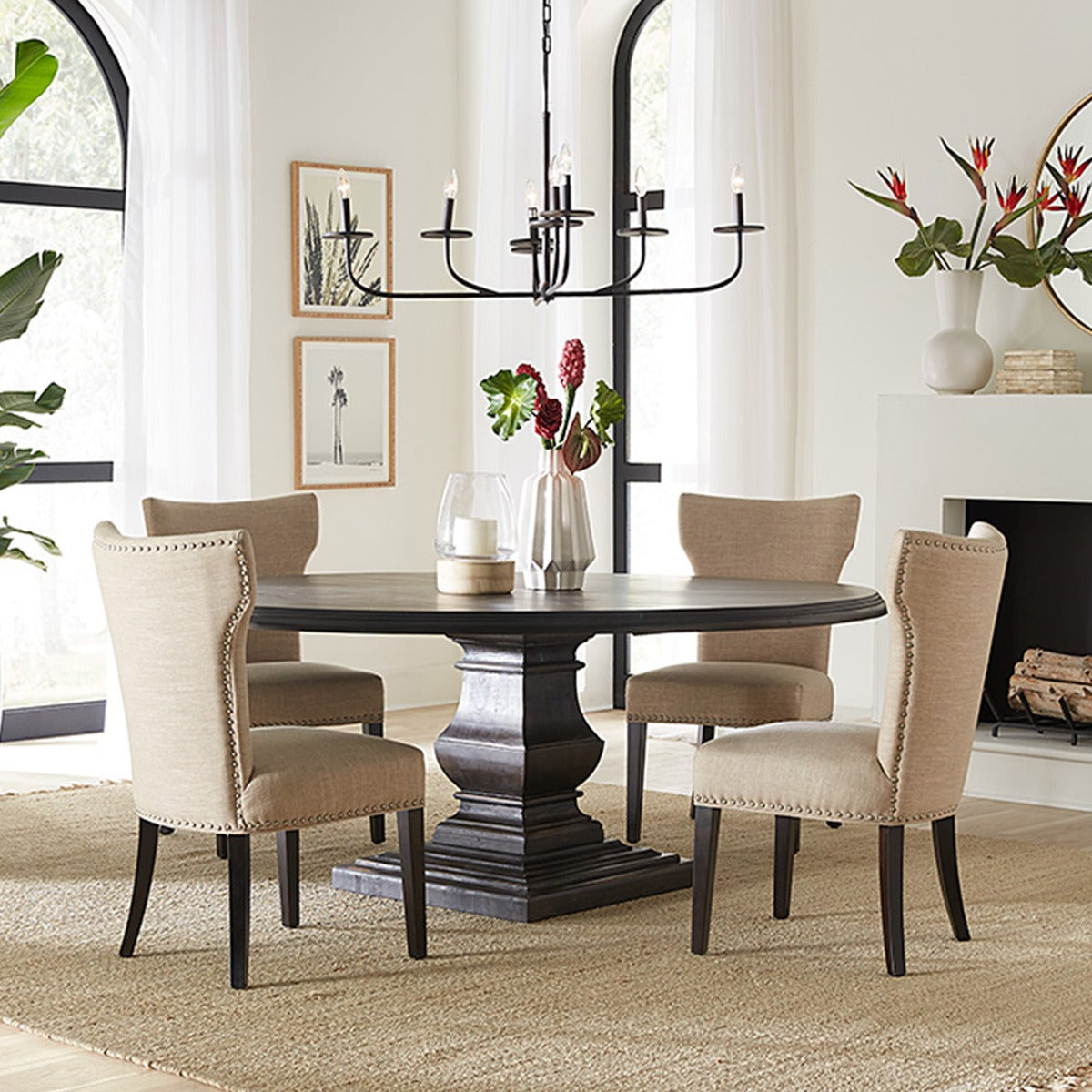Nimes 48" Round Dining Table in Vintage Brown by Home Trends & Design at Eve Furniture