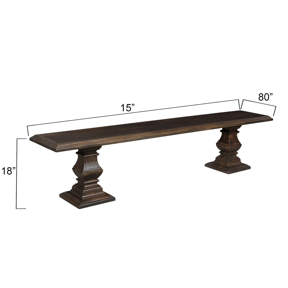 Nimes 80" Bench in Vintage Brown by Home Trends & Design at Eve Furniture