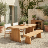 Nimone Natural Outdoor Dining Table by Zuomod at Eve Furniture