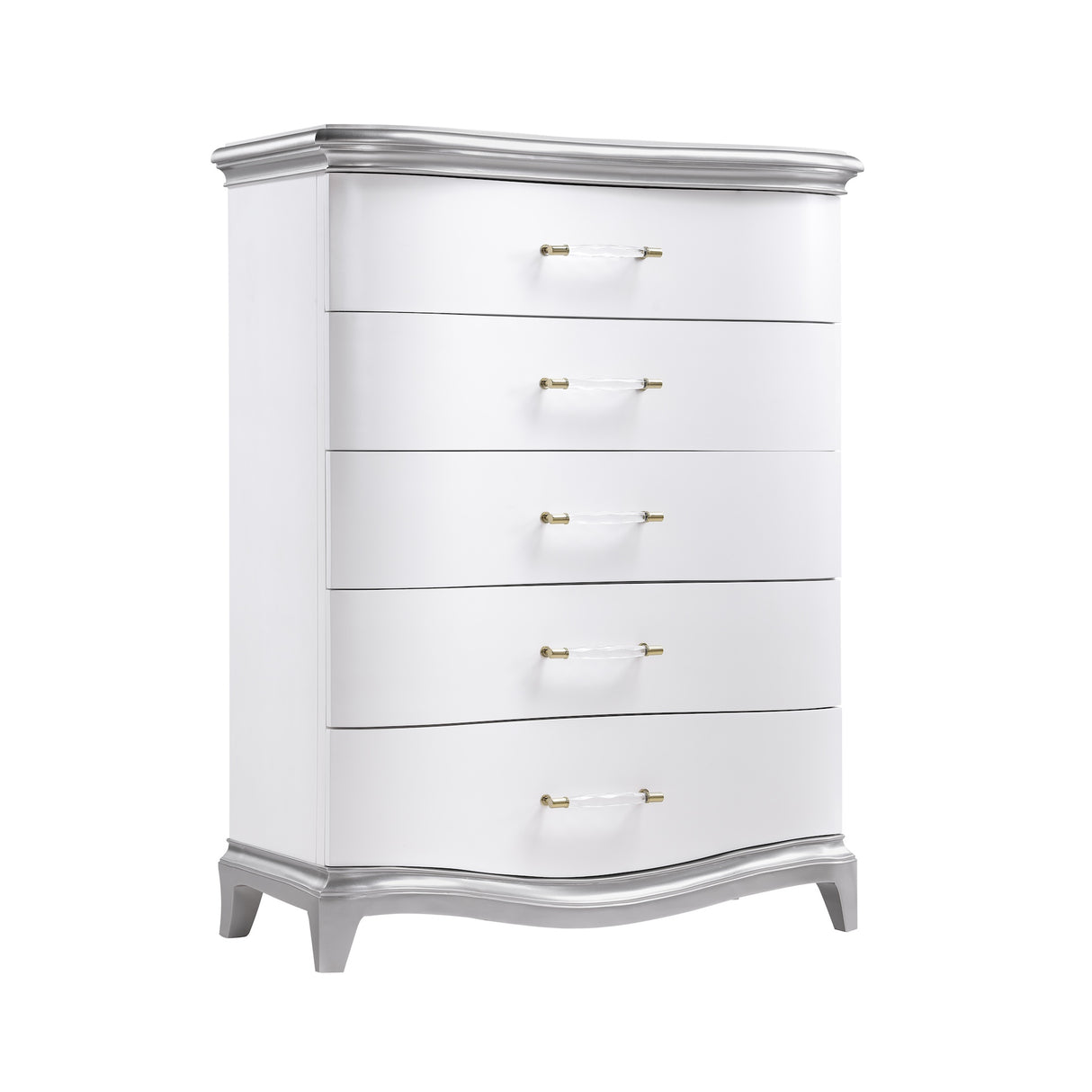 Nina White-Silver Bedroom Set