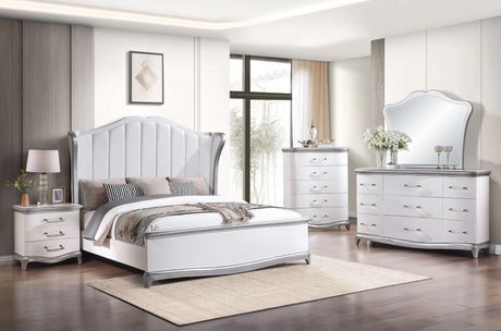 Nina White-Silver Bedroom Set by Cosmos Furniture at Eve Furniture