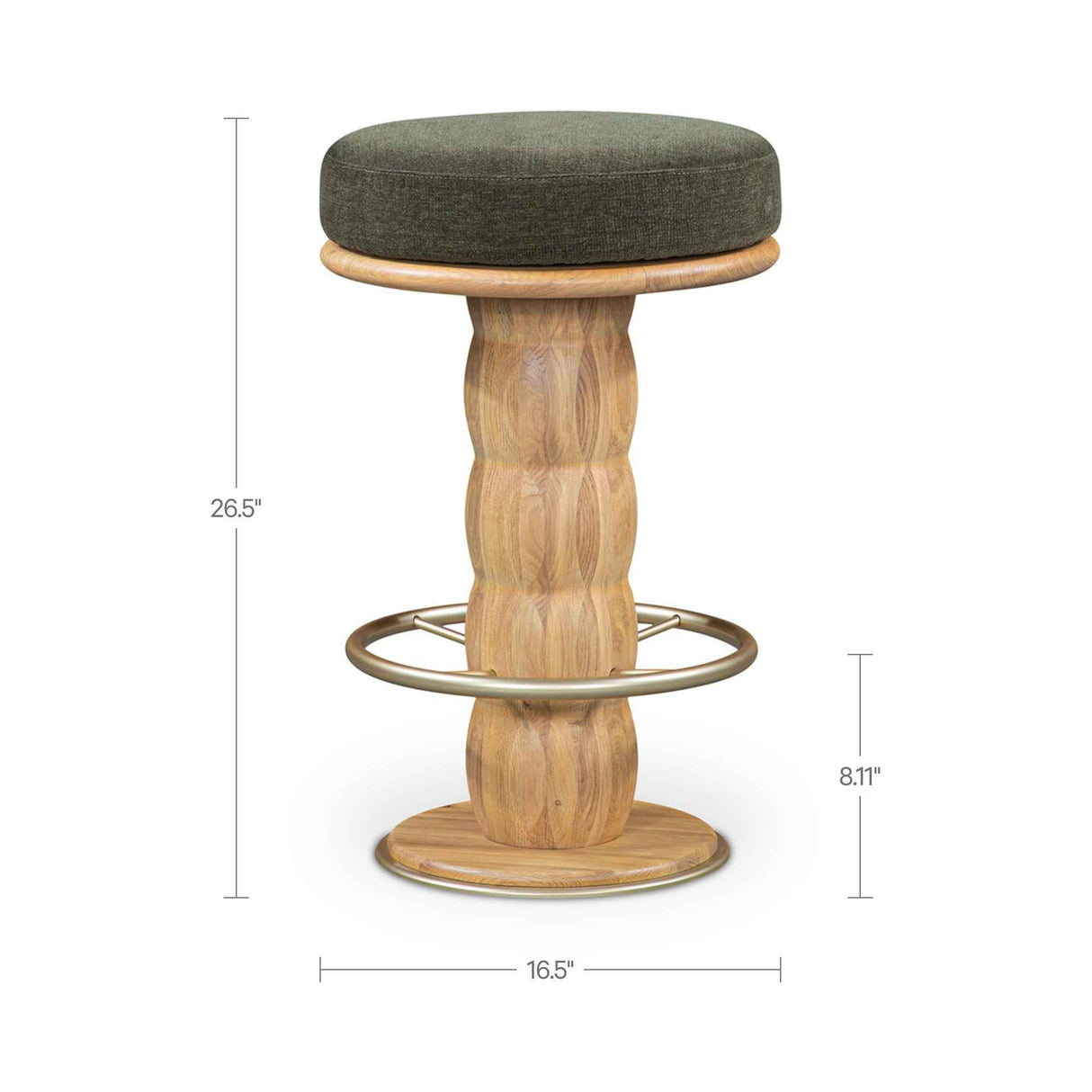 Nio Dark Green/Natural Swivel Counter Stool by Moe's Home at Eve Furniture