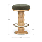 Nio Dark Green/Natural Swivel Counter Stool by Moe's Home at Eve Furniture