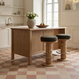 Nio Dark Green/Natural Swivel Counter Stool by Moe's Home at Eve Furniture