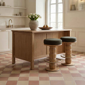 Nio Dark Green/Natural Swivel Counter Stool by Moe's Home at Eve Furniture
