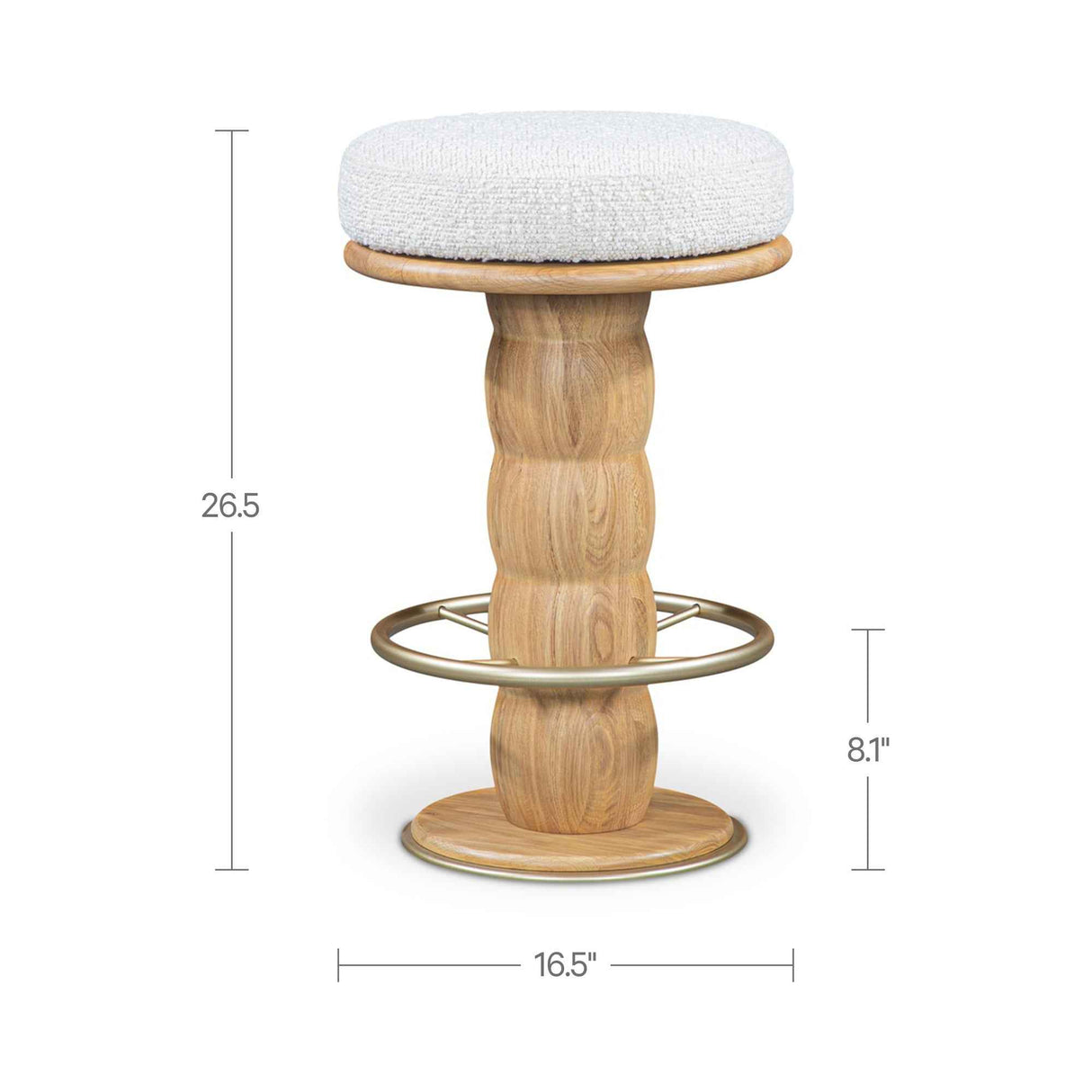 Nio White Mist/Natural Swivel Counter Stool by Moe's Home at Eve Furniture