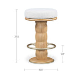 Nio White Mist/Natural Swivel Counter Stool by Moe's Home at Eve Furniture